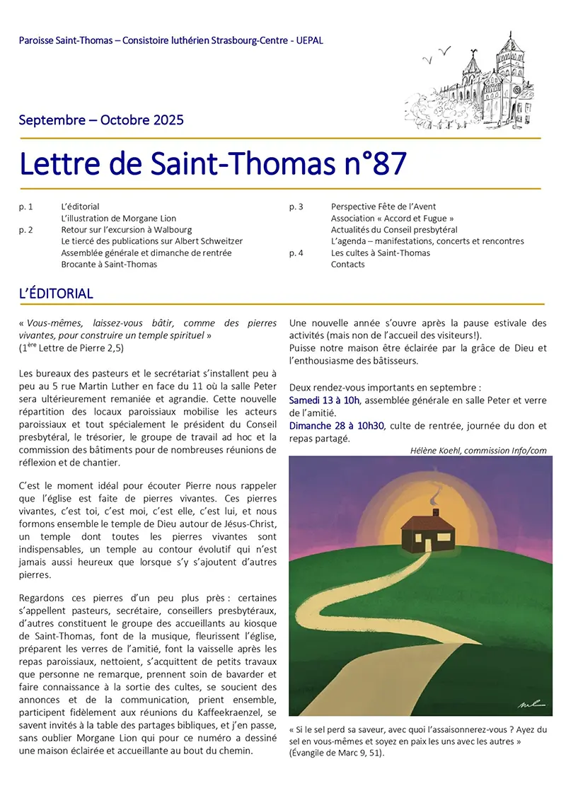 Lettre de Saint-Thomas Septembre - Octobre 2025
