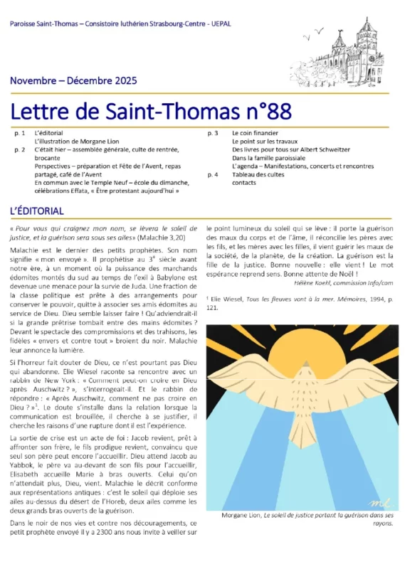 Lettre de Saint-Thomas Novembre - Décembre 2025