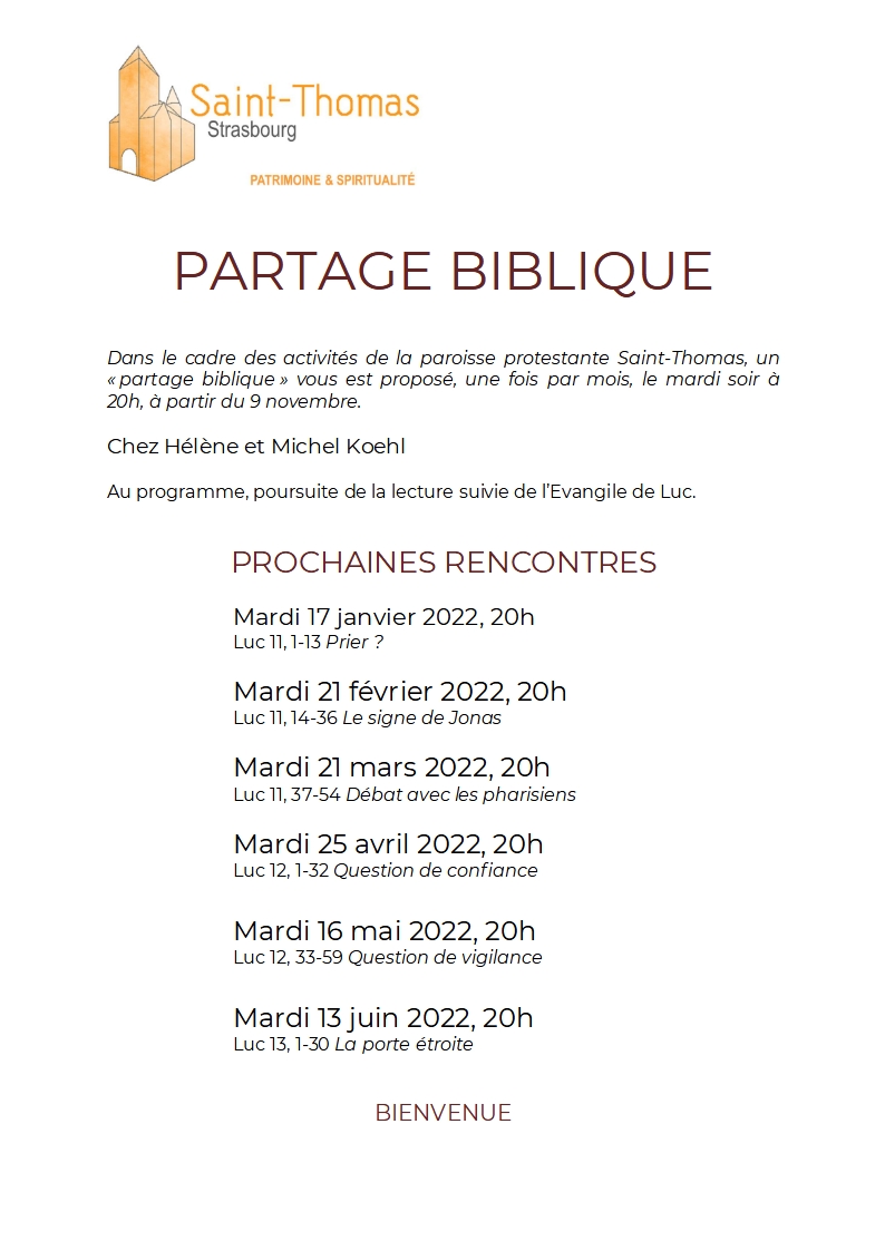 Partage-biblique-strasbourg-Saint-Thomas Partage biblique Strasbourg Saint Thomas