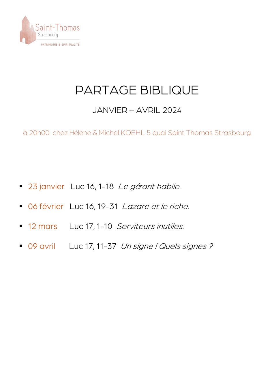 Partages Bibliques