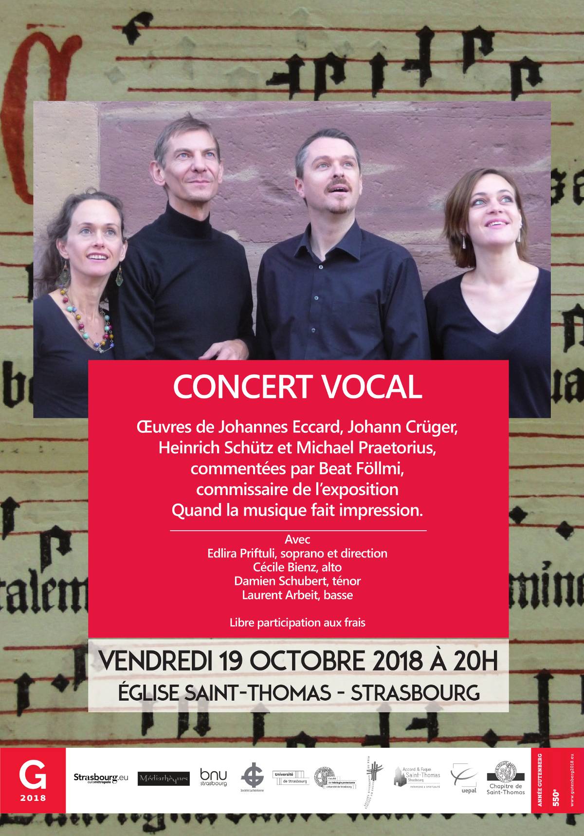 Concert vocal 19 octobre Strasbourg